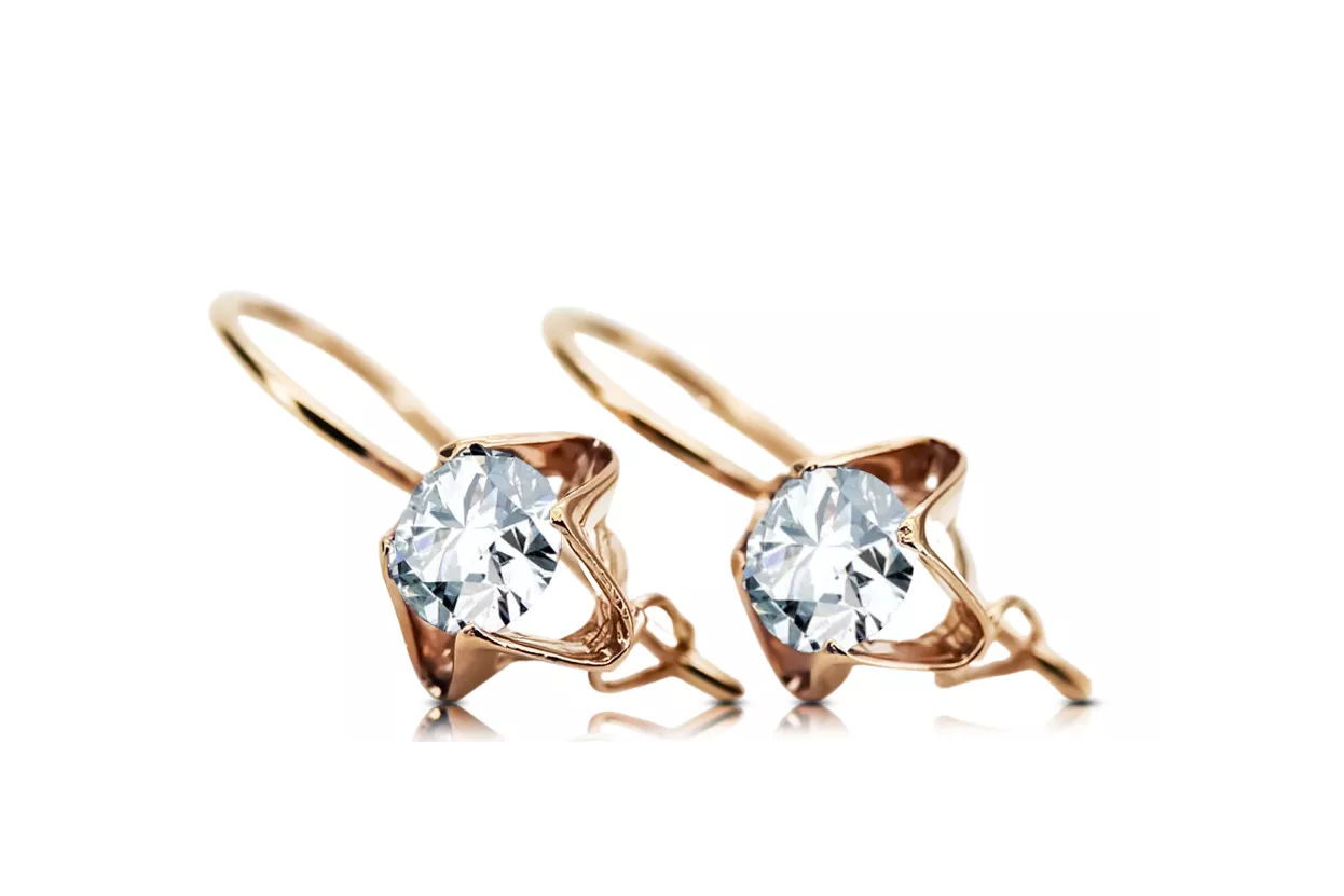 Vintage štýl náušnice zirkónia originálny vintage 14k produkt s ružovým zlatom vec142r